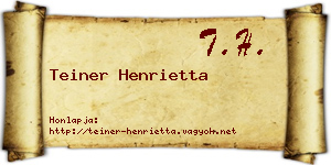 Teiner Henrietta névjegykártya